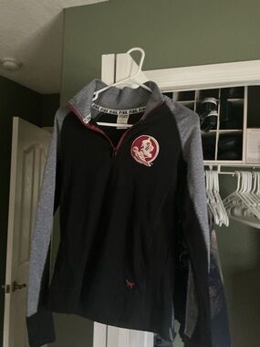 Victoria's Secret PINK Gray and White Trim Sweatshirt